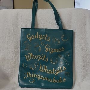 Teal Little Mermaid Tote Bag with Gold Script Design - Gadgets Gizmos